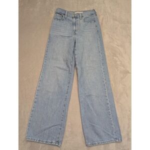 Levis High‎ Waisted Straight Jeans Womens 25 Blue Light Wash Y2K Stretch Denim